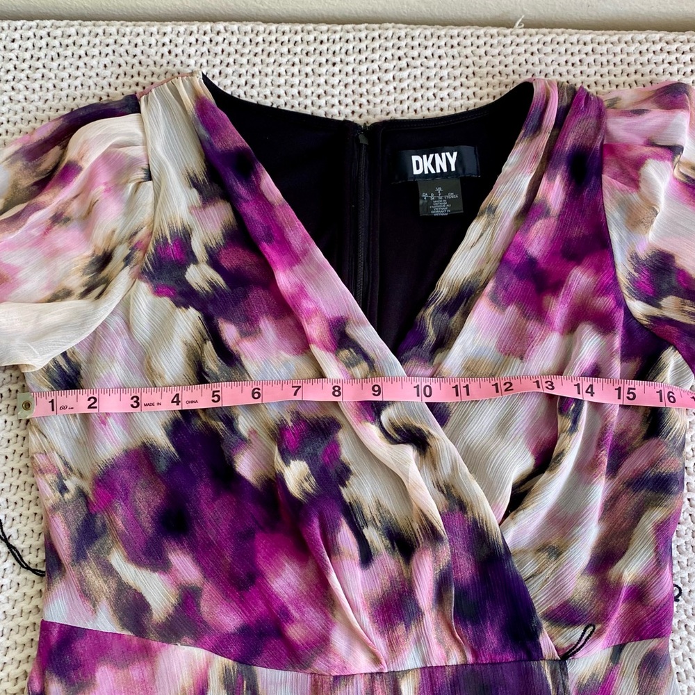 DKNY Long Sleeve Knee Length Floral Dress - Picture 6 of 7